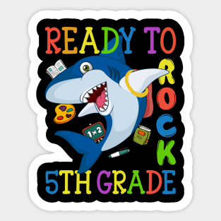 Dabbing 5th Grade Shark Back To School Sticker